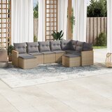  9-dijelni set vrtnih sofa s jastucima bež od poliratana | shoptok.hr