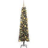  Umjetno božićno drvce Zelena 180 cm PVC Plastika i Čelik - 180 cm s LED-ima i zlatnim/brončanim lopticama | shoptok.hr