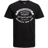 Jack & Jones Majice s kratkimi rokavi CAMISETA NEGRA HOMBRE JACK JONES 12232972 Črna