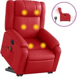Maison Chic Električni masažni stol - Relax naslanjač s funkcijo vstajanja rdeče umetno usnje, (22061110) Cene