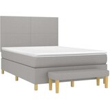 vidaXL Krevet s oprugama i madracem svjetlosivi 140x190 cm od tkanine | shoptok.hr
