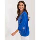 Fashion Hunters Cobalt blue women's blouse with cuffs