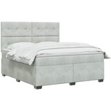  Boxspring krevet s madracem Svjetlosiva 180 x 200 cm Baršun | shoptok.hr