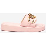 Resti Women's pink slippers with a gold chain Reteris - Footwear | ePonuda.com
