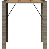 vidaXL Vrtna miza z akacijevo ploščo siva 105x80x110 cm PE ratan | Shoptok.si