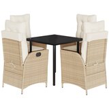  5-dijelni vrtni blagovaonski set od poliratana s jastucima bež 80 x 80 x 74 cm | shoptok.hr