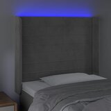  LED uzglavlje svjetlosivo 93 x 16 x 118/128 cm baršunasto | shoptok.hr