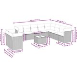  11-dijelni set vrtnih sofa poliratan s jastucima svijetlosivi | shoptok.hr