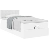vidaXL Otomanski posteljni okvir z vzmetnico bel 80x200 cm um. usnje | Shoptok.si