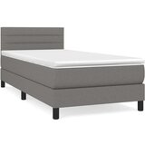  Box spring postelja z vzmetnico temno siva 100x200 cm blago, (20846787) | Shoptok.si