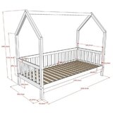 Vipack Bijeli dječji krevet od masivnog bora u obliku kućice s podnicom 90x200 cm Cabane – | shoptok.hr