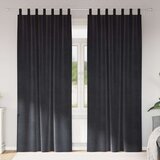  Zastore za blackout s petljama 2 kom Tamno sivi baršun | shoptok.hr