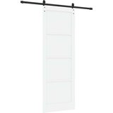  Klizna vrata Bijela i crna 83 x 232 cm Masivna borovina | shoptok.hr