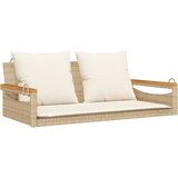  Klupa za ljuljanje s jastucima bež 109x62x40 cm od poliratana | Eponuda.com
