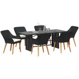  Vrtni set za objed s jastukom 7 pcs Crna poliratan | shoptok.hr