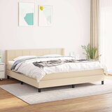 Krevet s oprugama i madracem krem 180x200 cm od tkanine Cijene