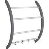  Stalak za ručnike s kukama srebrni 56 x 16 x 72 cm aluminijski | Eponuda.com