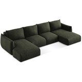 Makamii Zelena raztegljiva kotna sedežna garnitura (v obliki črke "U") Leila – | Shoptok.si