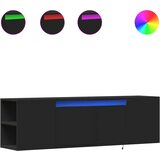  Zidni TV ormarić s LED svjetlima crni 135x31x39,5 cm | shoptok.hr