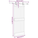  Klizna vrata NARVIK Prirodna i crna 80 x 210 cm (152,5 cm) | shoptok.hr