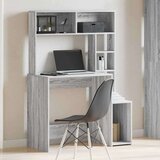 vidaXL Pisalna miza s policami siva sonoma 100x45x140 cm inž. les | Shoptok.si