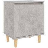  Noćni ormarići s drvenim nogama 2 kom boja betona 40x30x50 cm | Eponuda.com