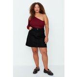 Trendyol Curve Black High Waist A Shape Denim Skirt Cene