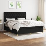 The Living Store Box spring postelja z vzmetnico črna 160x200 cm blago - Box Spring Postelja, (21503840) Cene