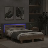  Okvir za krevet s uzglavljem i LED boja hrasta sonome 120x190cm | shoptok.hr