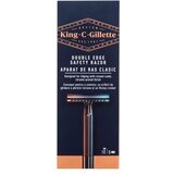 Gillette King C. Double Edge Safety Razor Set brijać 1 kom + rezervne britvice 4 kom za moške Cijene