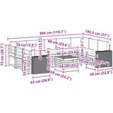  Set vanjskih sofa 10 kom. Prirodna i antracit Poliester | shoptok.hr