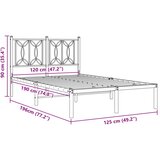  Metalni okvir za krevet s uzglavljem crni 120x190 cm | shoptok.hr