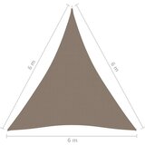vidaXL Senčno jadro oksford blago trikotno 6x6x6 m taupe | Shoptok.si