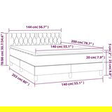  Krevet box spring s madracem LED krem 140x200 cm od tkanine | shoptok.hr