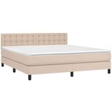  Box spring postelja z vzmetnico kapučino 180x200cm umetno usnje, (20896285) | Shoptok.si