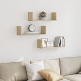  Zidne police 3 kom boja hrasta 58x18x18 cm konstruirano drvo | shoptok.hr