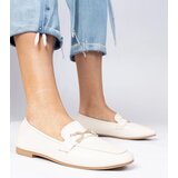 Gemre Beige elegant loafers with rhinestones Banzao | Shoptok.si
