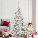 vidaXL Umjetno božićno drvce s nogom s 300 LED dioda Bijelo 180 cm PVC | shoptok.hr