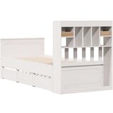 vidaXL Knjižna postelja brez vzmetnice bela 75x190 cm trdna borovina | Shoptok.si