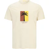 Jack & Jones Plus Majica 'MARBELLA' boja pijeska / smeđa / žuta / crna