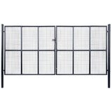 vidaXL mrežasta vrtna vrata pocinkano jeklo 400x175 cm siva | Shoptok.si