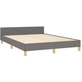  Okvir za krevet s uzglavljem tamnosivi 140x190 cm od tkanine | shoptok.hr