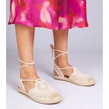 Gemre Beige flat heel espadrille sandals Relis | shoptok.hr