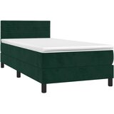 Box spring krevet s madracem tamnozeleni 90x200 cm baršunasti | shoptok.hr