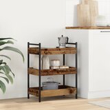 vidaXL Kuhinska kolica Crna 50x30x70 cm Inženjersko drvo Staro drvo | shoptok.hr