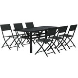  7-dijelni vrtni blagovaonski set sivo-crni | shoptok.hr