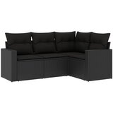  4-dijelni set vrtnih sofa od poliratana s jastucima crni | shoptok.hr