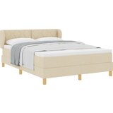vidaXL Box Spring Postelja z Blazino - Krem, 140x190 cm, Tkanina, (22052154) | Shoptok.si