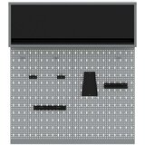  3-delni komplet orodnih omaric in pegboarda, montiran na steno, črna kovina, (22048527) | Shoptok.si