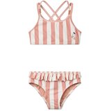 Liewood otroške bikini kopalke belle stripe coral blush/creme de la creme cene